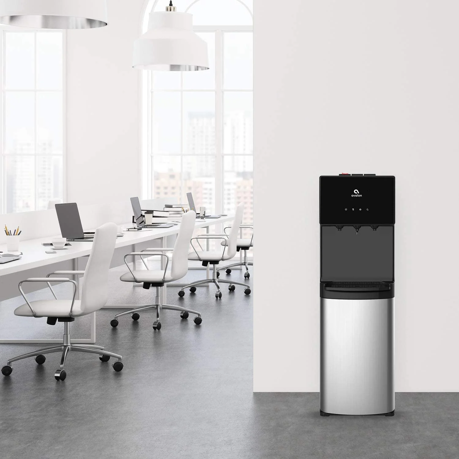 Avalon Waterkoeler met bodemvulling, waterdispenser met BioGuard, 3 temperatuurinstellingen
