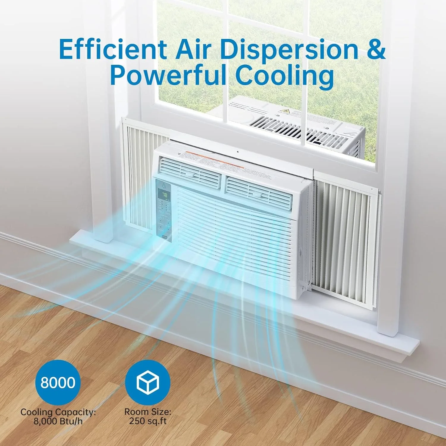 GAOMON Smart 6000 BTU Window Air Conditioner �C WiFi-Enabled AC with Remote & App Control, Timer, Sleep Mode, Easy Install Kit, Cools Rooms Up to 350 Sq. Ft, 115V, White