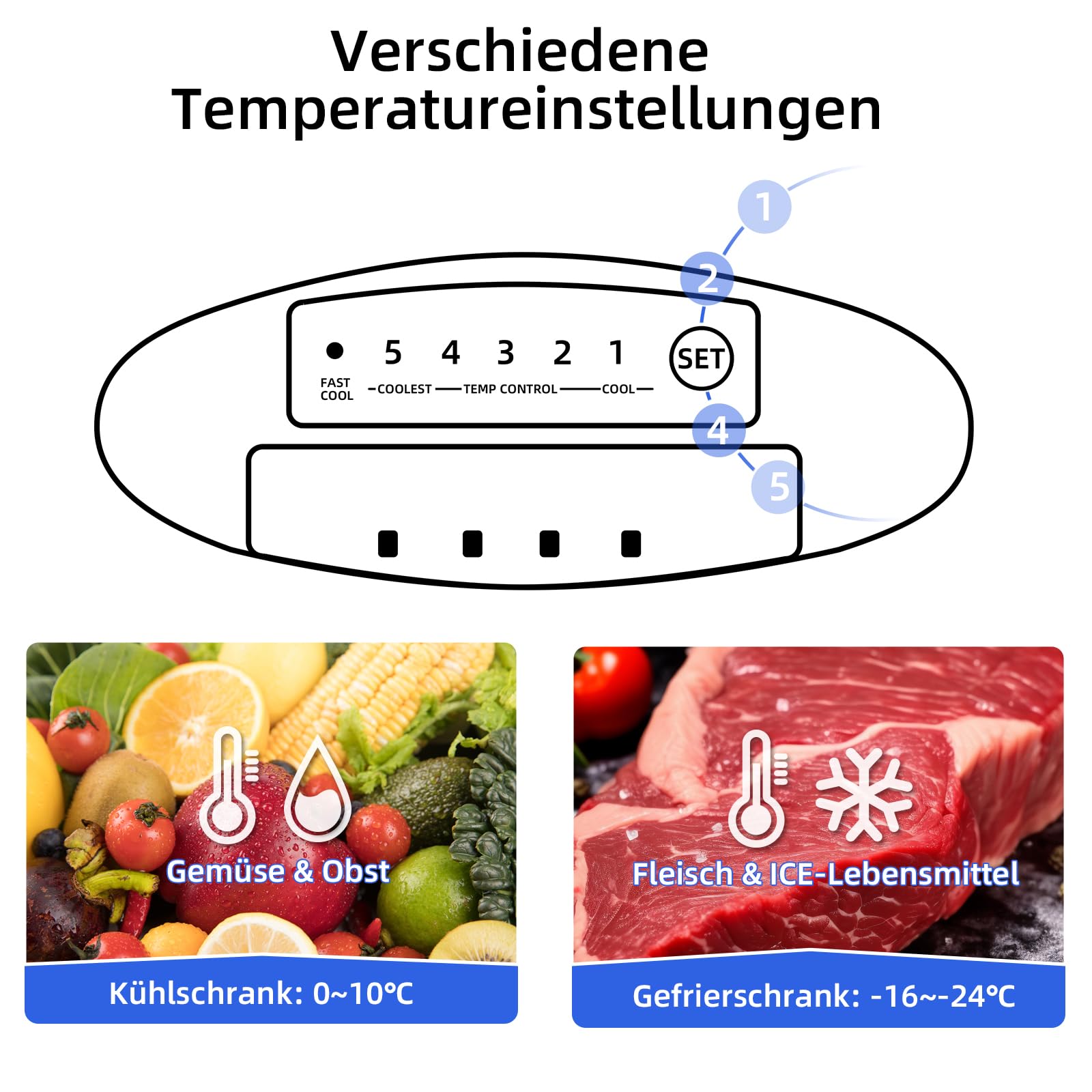 Kühl-Gefrierkombination 117 L, 114 cm hoch, 47 cm breit, freistehend, Low-Frost, 39 dB, Klasse E