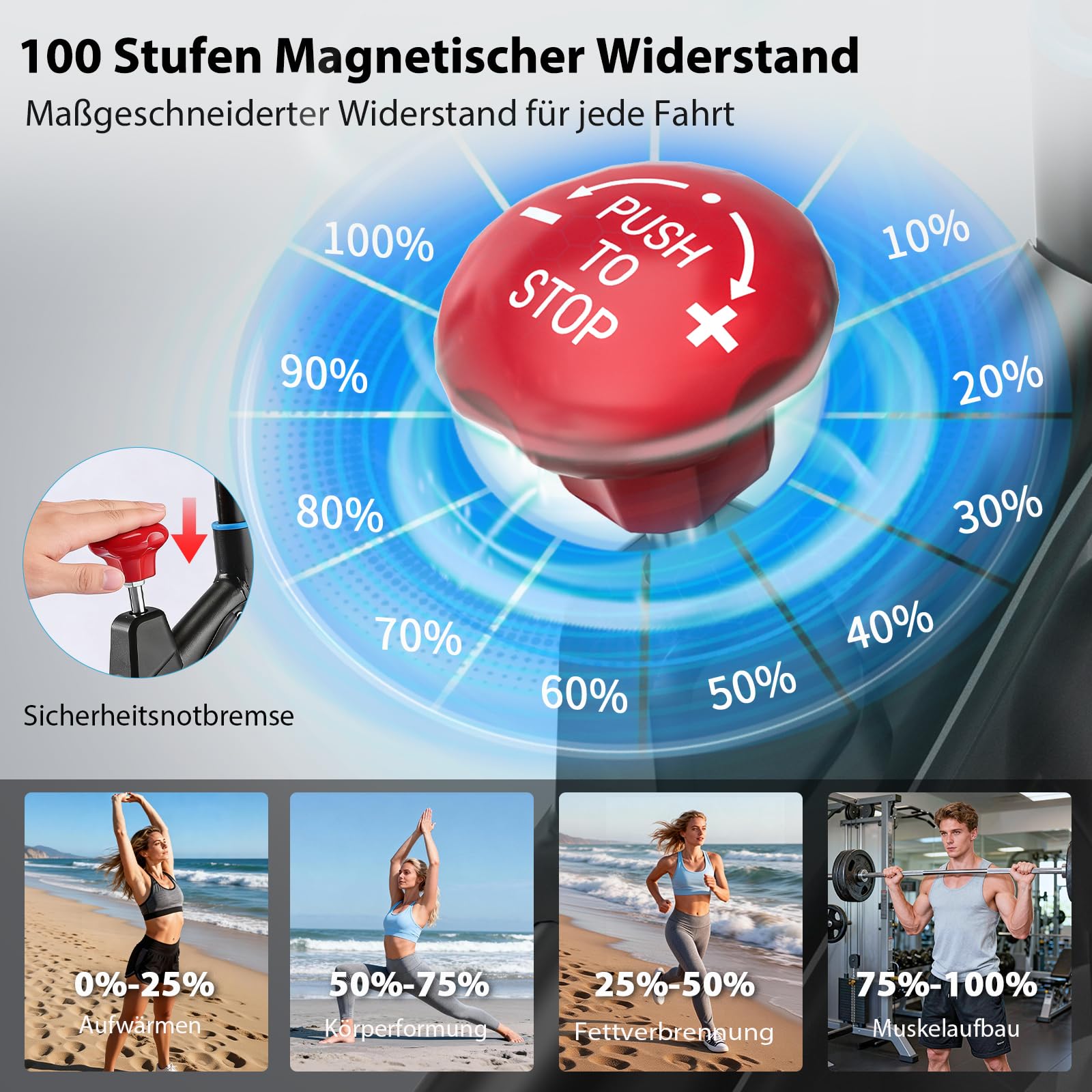 Heimtrainer Fahrrad mit Magnetwiderstand App-Kompatibilität LCD-Display 160 kg Tragkraft verstellbarer Sitz Tablet-Halter