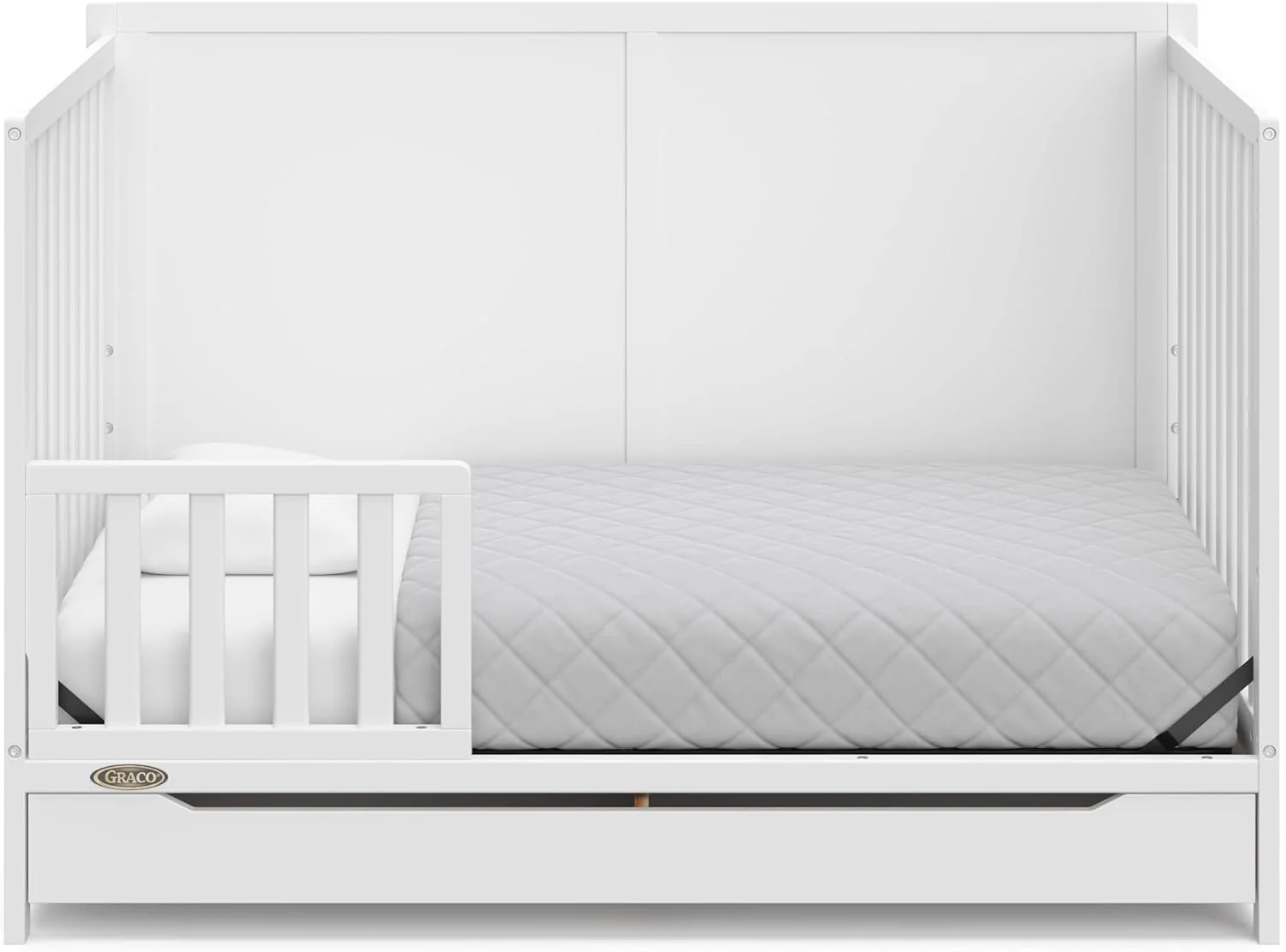 5-in-1 convertible baby crib with drawer - Black