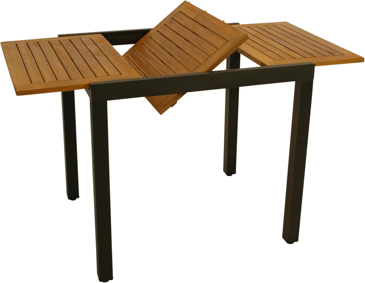 DEGAMO Gartentisch Balkontisch Vicenza aus Akazienholz und Aluminium, Ausziehbar 80/120x70cm, Anthrazit, FSC-Zertifiziert
