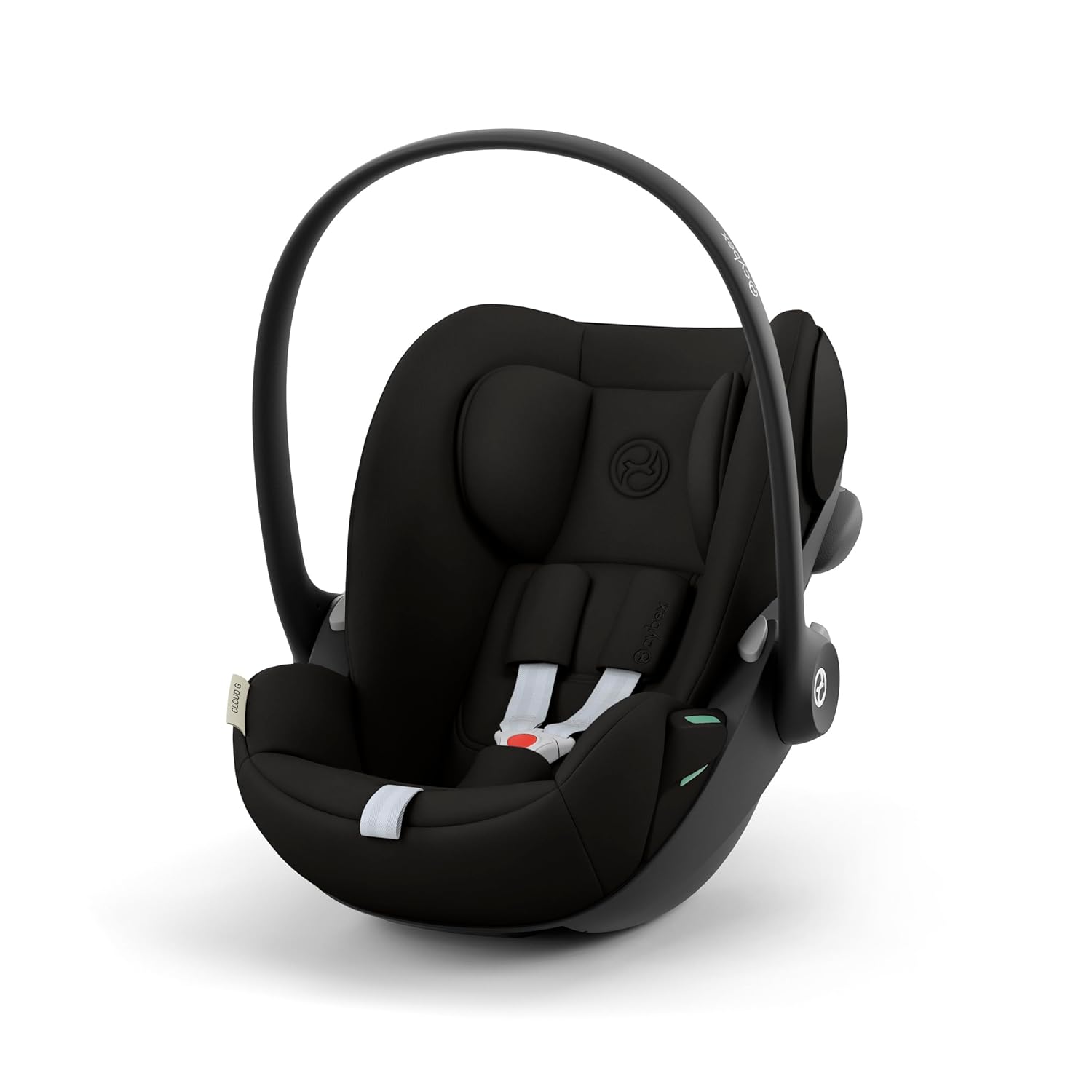 CYBEX Gold Babyschale Cloud G i-Size Comfort, Inkl. Neugeboreneneinlage, Ab Geburt bis ca. 24 Monate, Für Kinder ab 40 cm bis 87 cm, Max. 13 kg, Moon Black