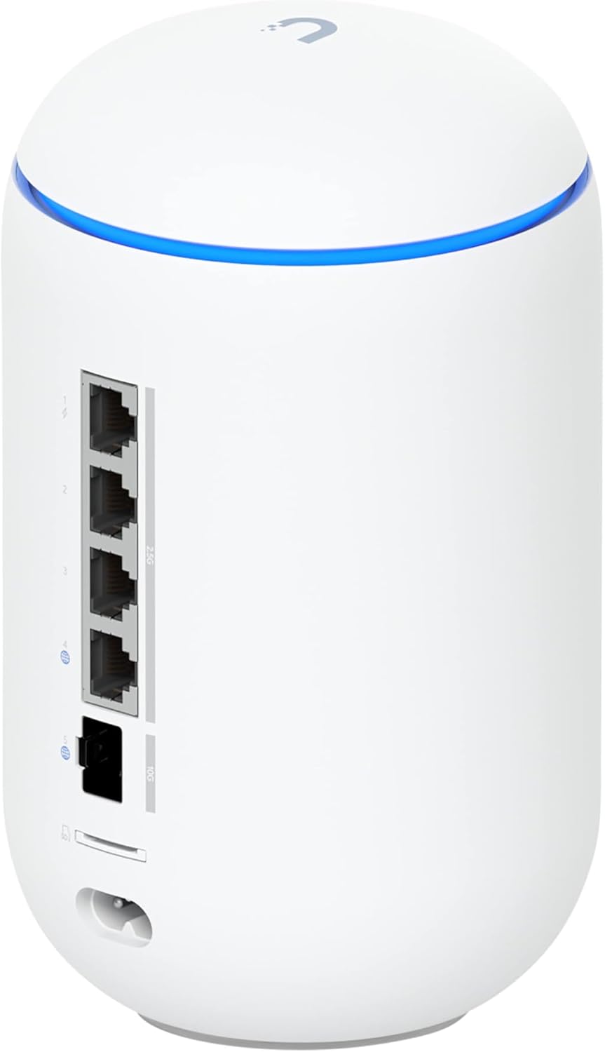Ubiquiti Dream 7 router wireless 2.5 Gigabit Ethernet Tri-band [2,4 GHz/5 GHz/6 GHz] Bianco (Ubiquiti UniFi Dream Router UDR7 [5 GbE RJ45 Ports, WiFi 7] 802.11be, 4x4 MU-MIMO Technology)