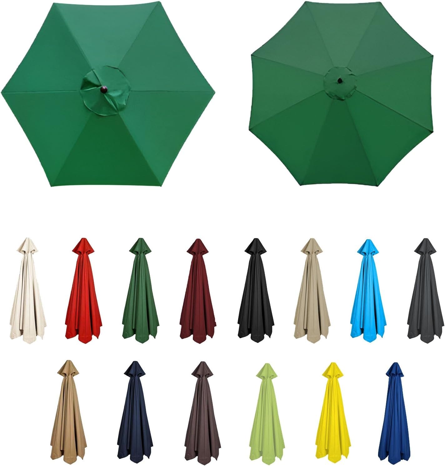 Ersatzdach für Terrassenschirm, freitragender, versetzter quadratischer Bezug, Ersatztuch für Sonnenschirm, 6/8 Rippen, lichtbeständig, Ersatzdach für Schirme, 200 cm/270 cm/300 cm, Garten-T
