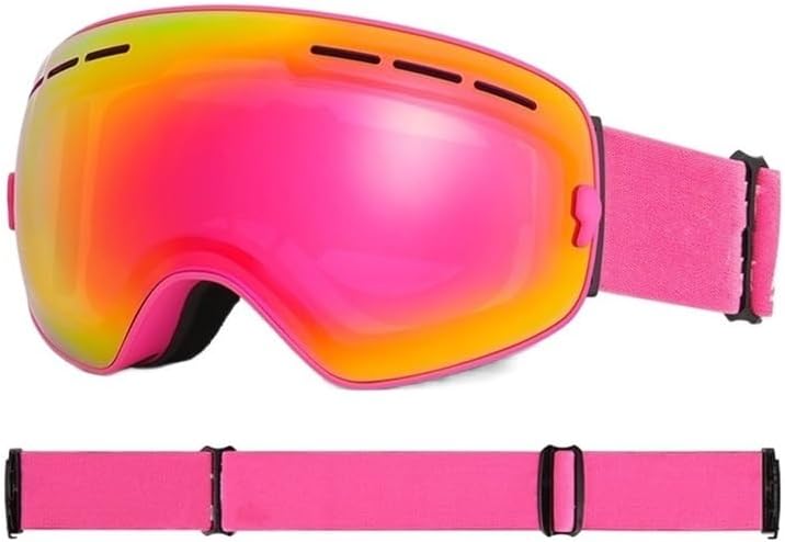 Motorradbrille zum Skifahren UV400-Schutz Skifahren Schneebrille Skibrille Männer Frauen Snowboardbrille Brille Anti-Fog-Skimaske Reitbrille (Color : F)