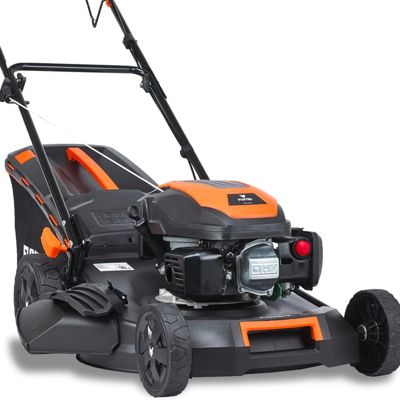 Tagliaerba a scoppio semovente FUXTEC RM5170 4in1-4 CV - Tosaerba a benzina - Motore 170cc 4 tempi con autotrazione - Larghezza di taglio 51cm - Mulching - cesto di raccolta 60L