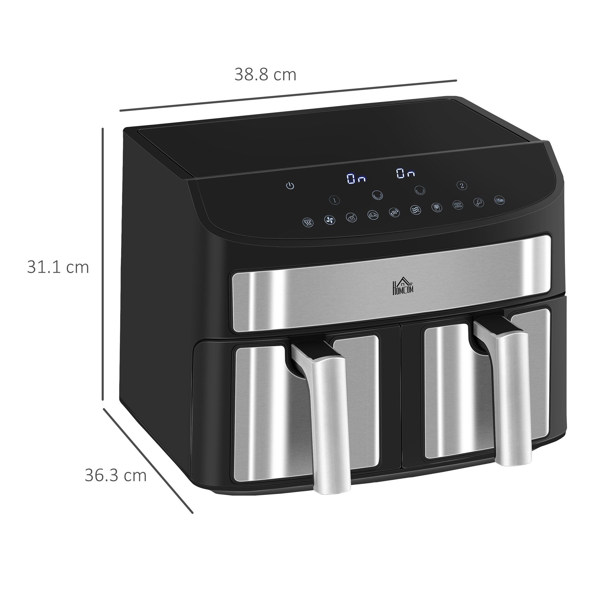 Heißluftfritteuse 8L Airfryer mit 8 Voreinstellungen, 60 Min Timer, 360° Heißluftzirkulation