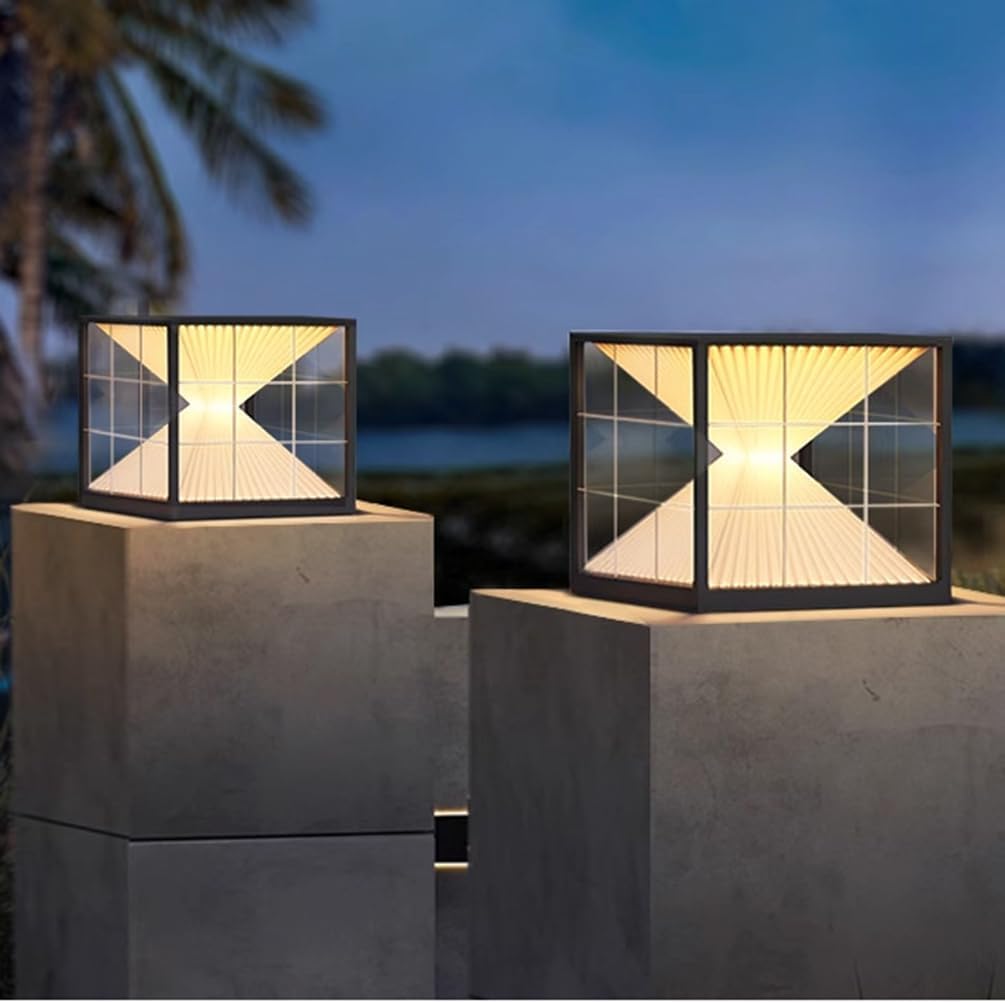 Solar-Garten-Säulenleuchte, wasserdicht, Landschafts-Stehlampe, hohe Helligkeit, Pfostenleuchte für Korridore, Balkone, Gänge und Zäune, perfekt für Terrassenbeleuchtung