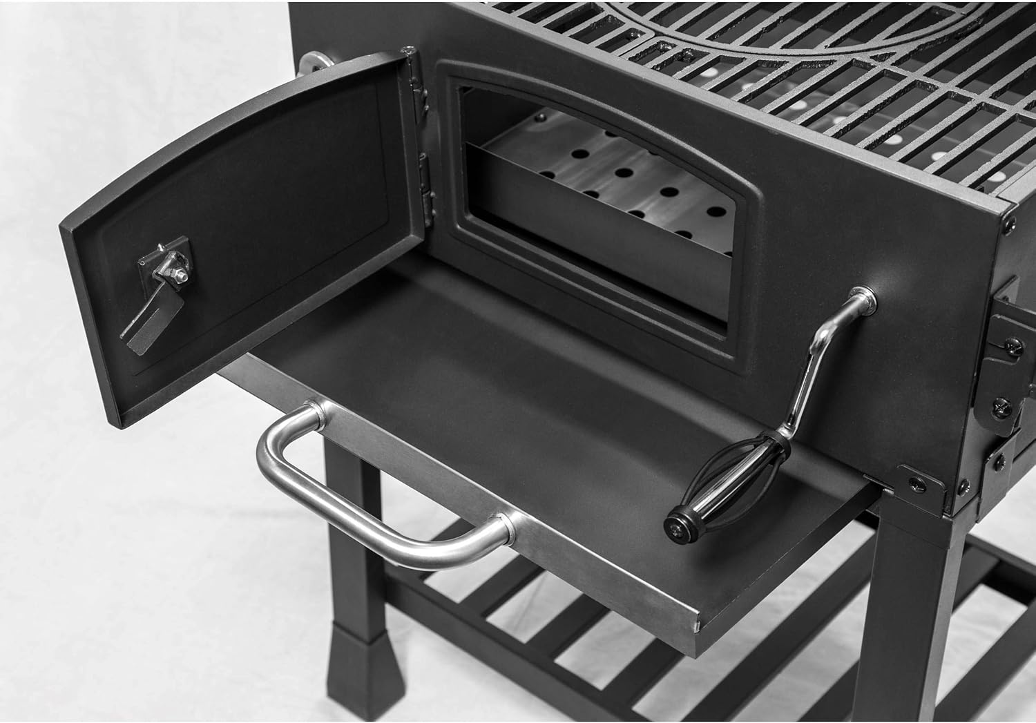 ACTIVA Barbecue in ghisa Angular, nero, griglia a carbonella, 103 x 64,5 x 104 cm