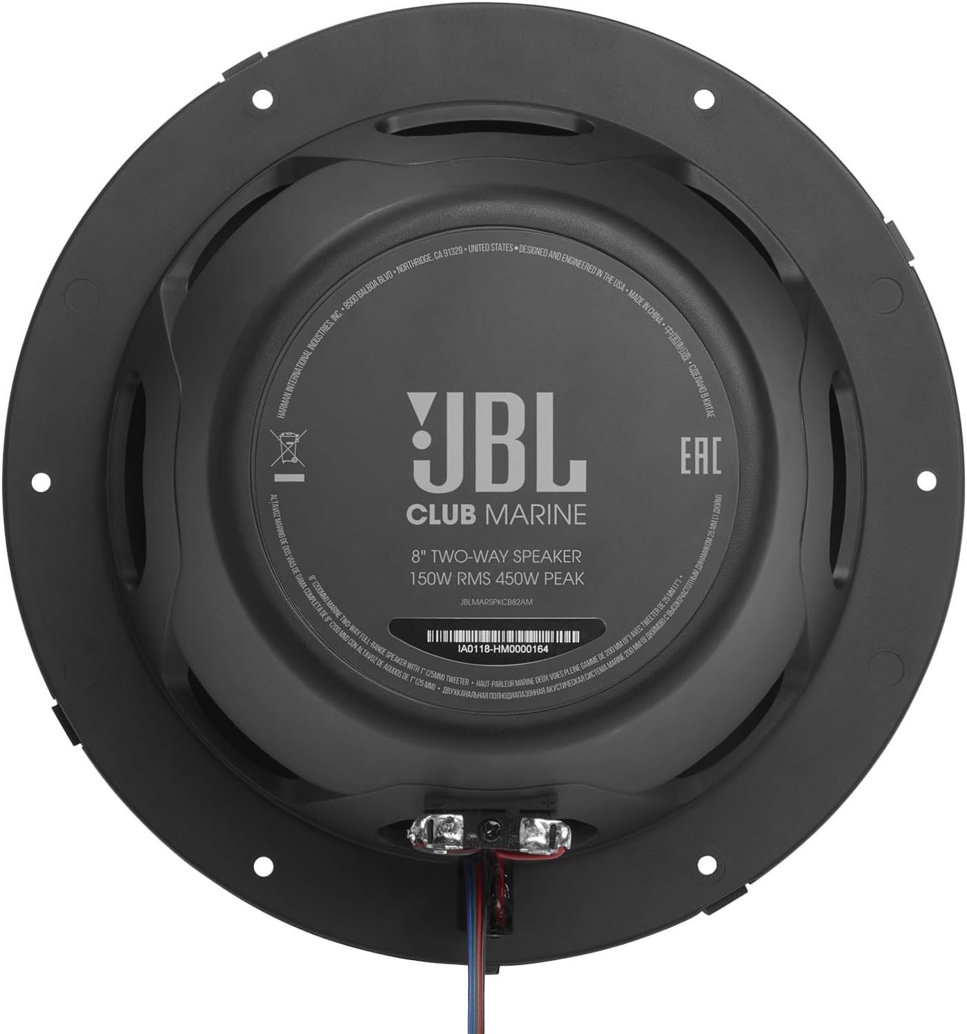 Marine CLUB82 altoparlanti coassiali marini 2 vie 8 pollici con 150 W RMS e 450 W Max, sensibilità 92 dB, 4 Ohm, IPx5, woofer Plus One e tweeter PEI resistente ai raggi UV