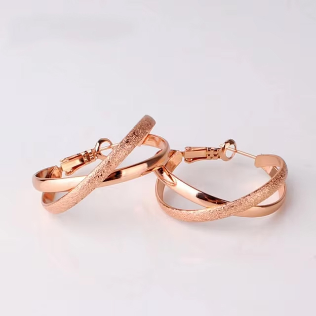 Rose Gold Sterling Silver Adjustable Stud Earrings
