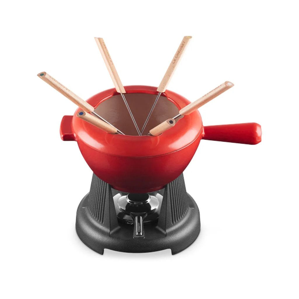 Le Creuset - Set fonduta, adatto anche per formaggio, colore ciliegia 20 cm 2 l