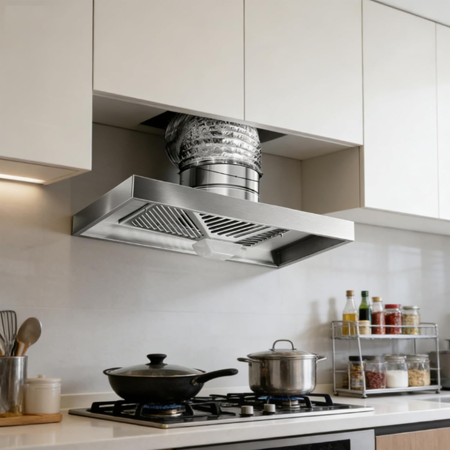 3m Pipe, Cappa da Cucina Potente da 6 Pollici, Grande Ventola di aspirazione per Rimuovere efficacemente Fumo e Ventilazione con Tubo, Facile da installare