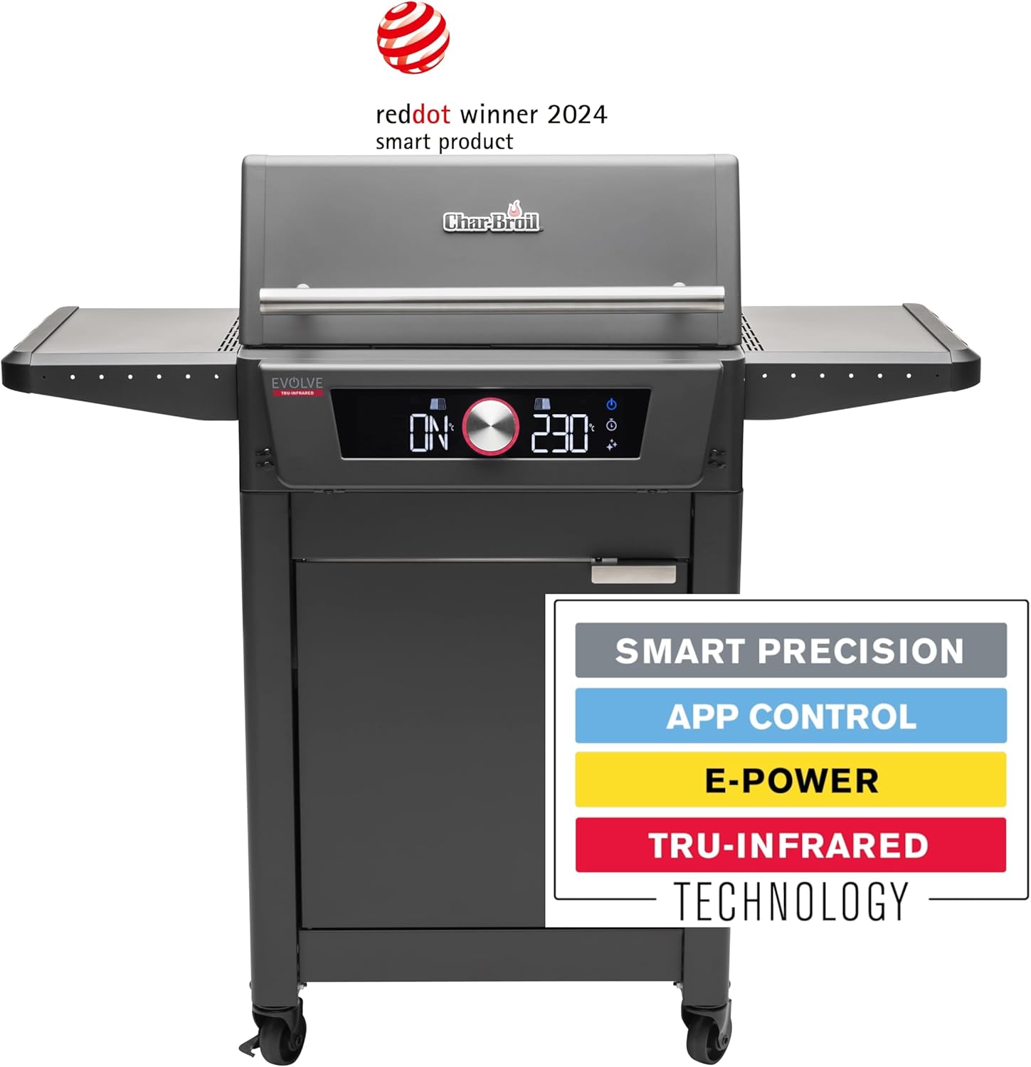 Char-Broil Evolve Griglia Elettrica E-Power, 90°C-370°C, Controllo APP, Funzione di Pulizia