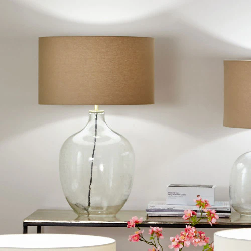 Clear Bubble Glass Table Lamp �C Elegant Statement Lighting | 40cm Shade Recommended