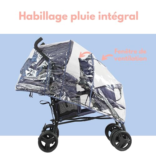 Bambisol Passeggino Doppio Canna | Pieghevole Compatto, Pioggia Incluso | Blu marino : Amazon.it: Prima infanzia