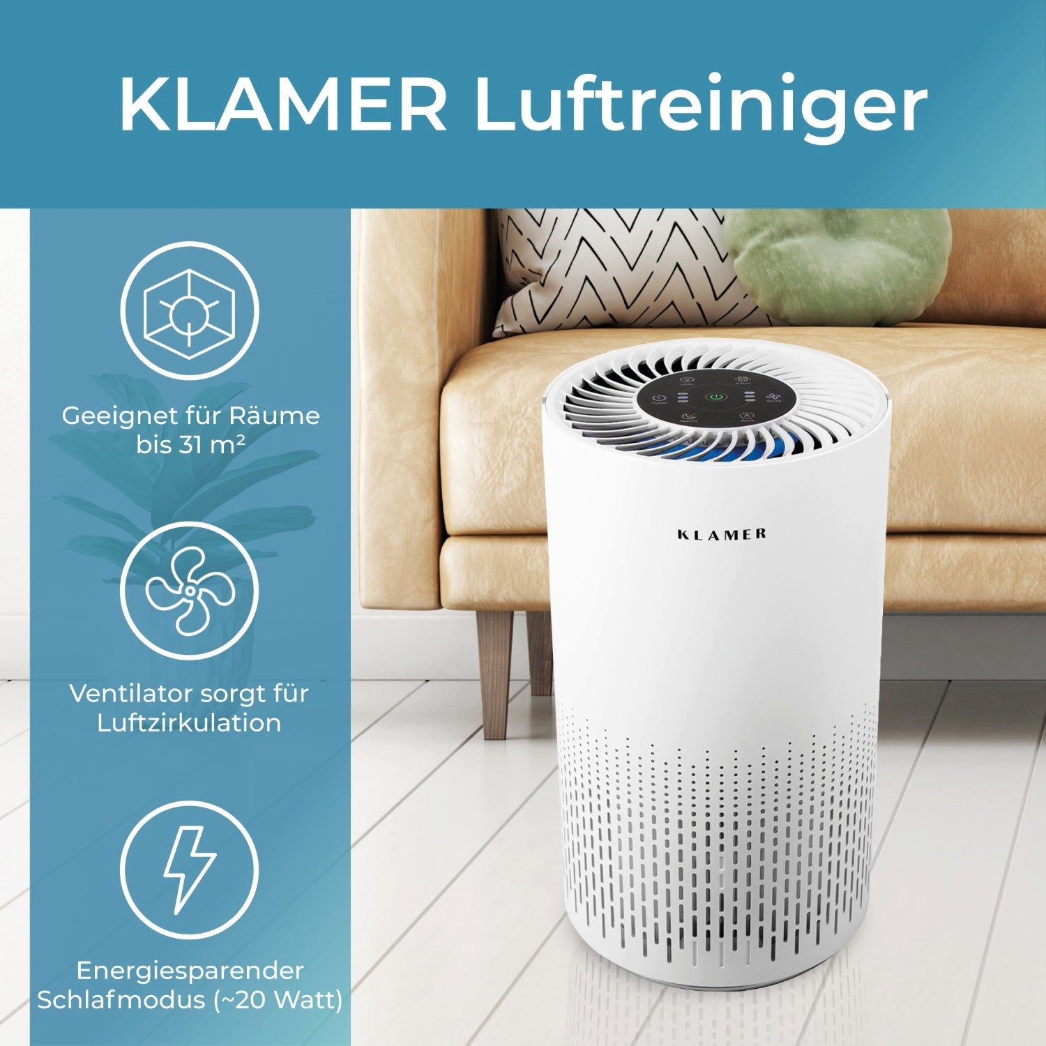 Luftreiniger 300i mit HEPA Filter, CADR Spitzenleistung von 220 m³/h, für Räume bi…