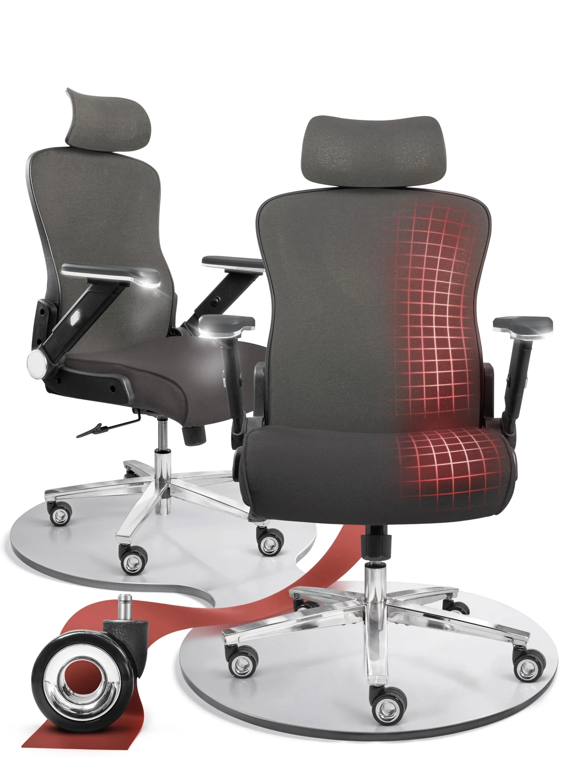 CLOUVOU CleverSeat Bürostuhl Ergonomisch [TESTSIEGER] Schreibtischstuhl 100% individuell einstellbar | Büro Stuhl & Gaming Stuhl | Computerstuhl Home Office Chair Ergonomic | Drehstuhl 150 kg