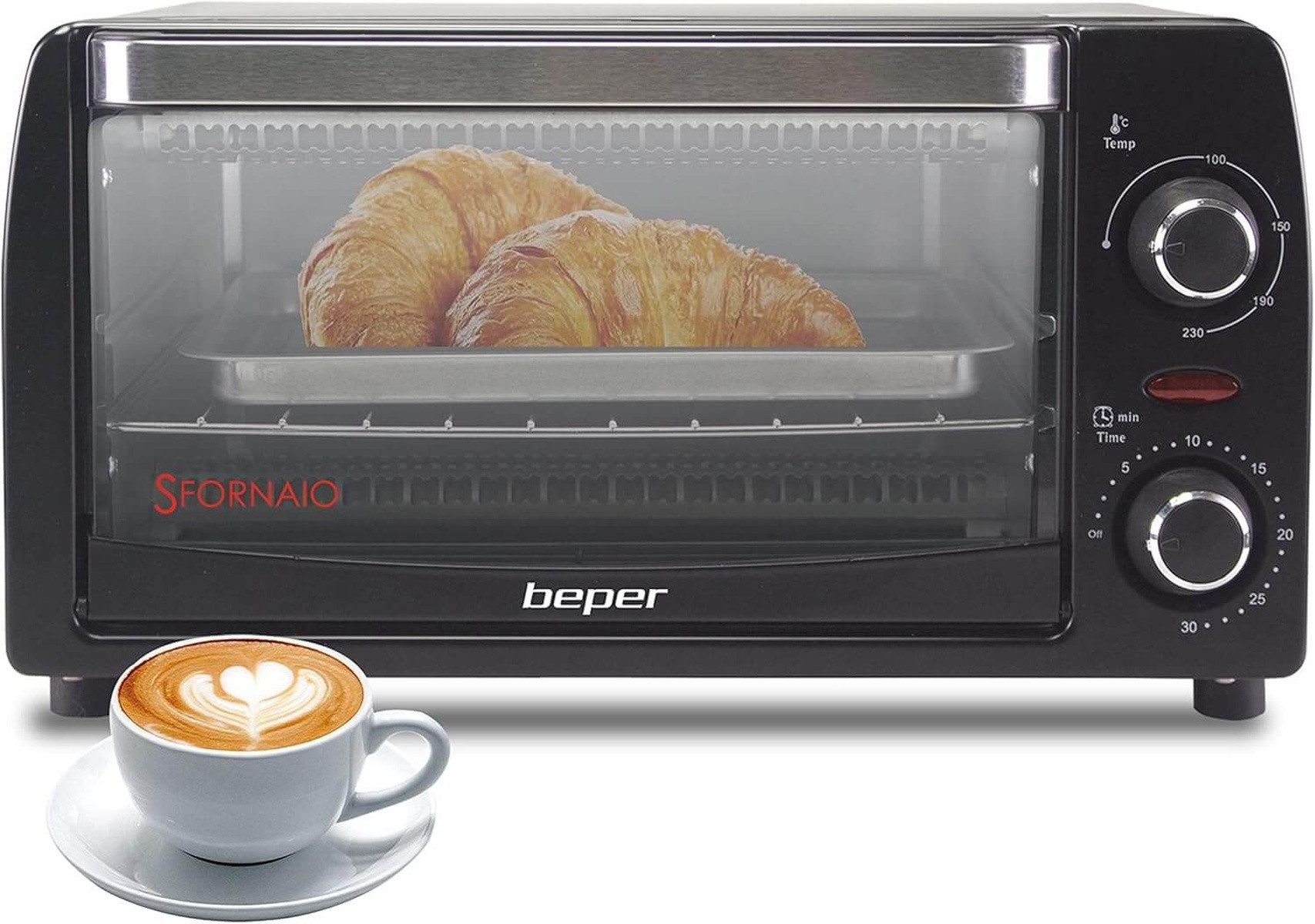 Minibackofen Mini-Backofen 12 L, 1050 W, Timer & Temperatur bis 230 °C