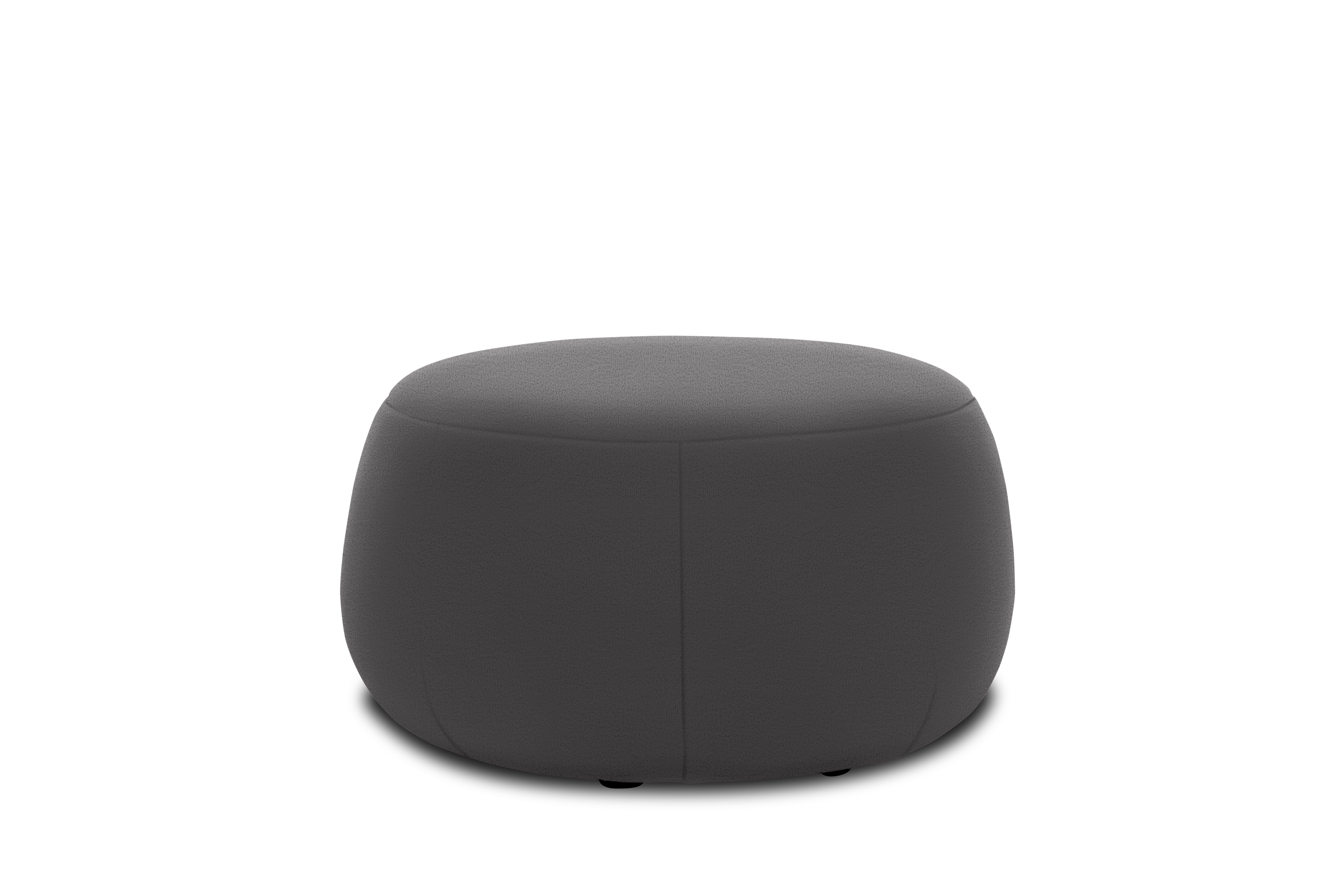 Hocker 800 012, Polsterhocker, Teddy-Stoff, 77 x 77 x 44 cm (BxTxH), dunkelgrau