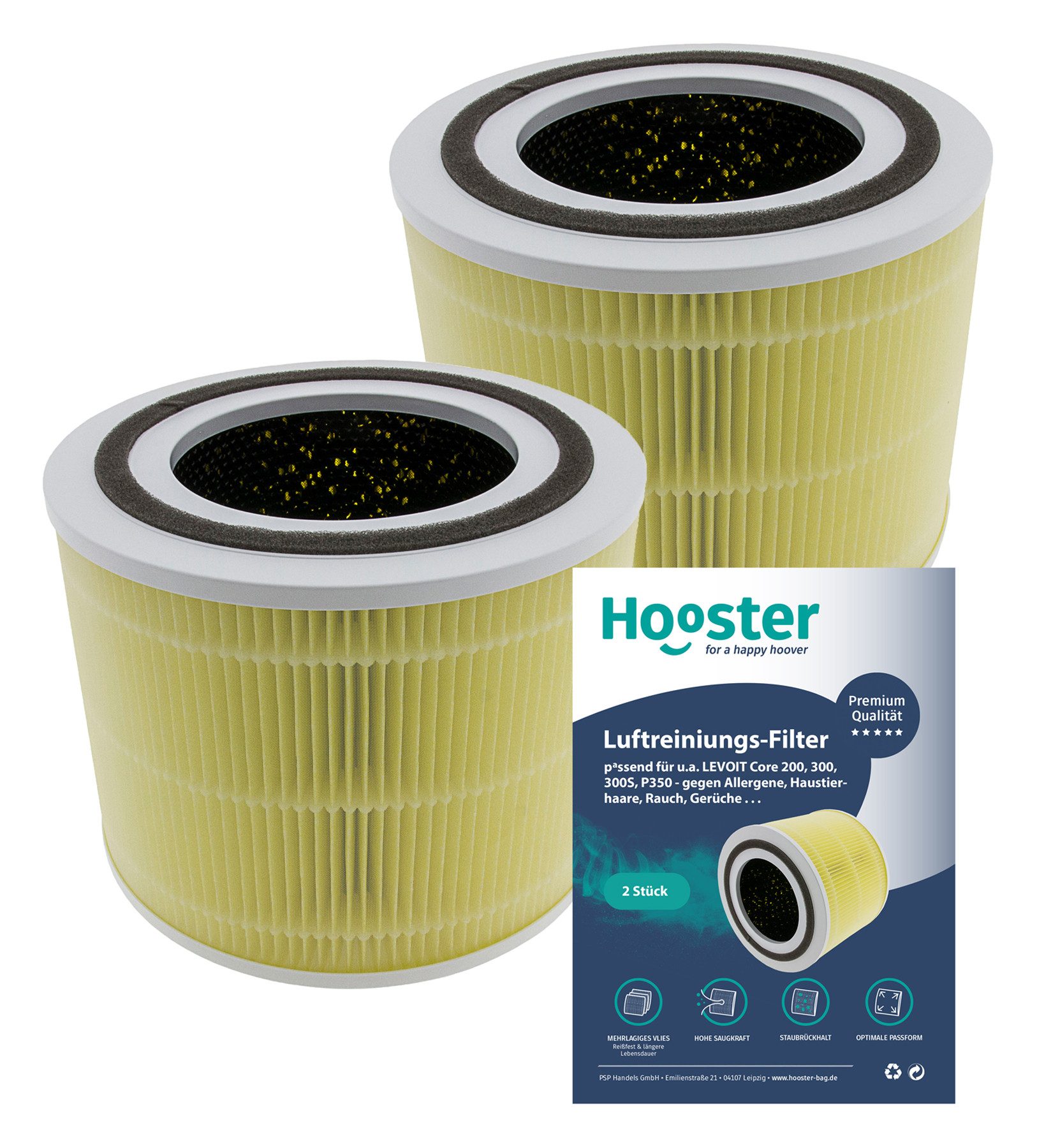 Luftfilter 2er Set Filter kompatibel mit LEVOIT H13 Core 300s / Core 300