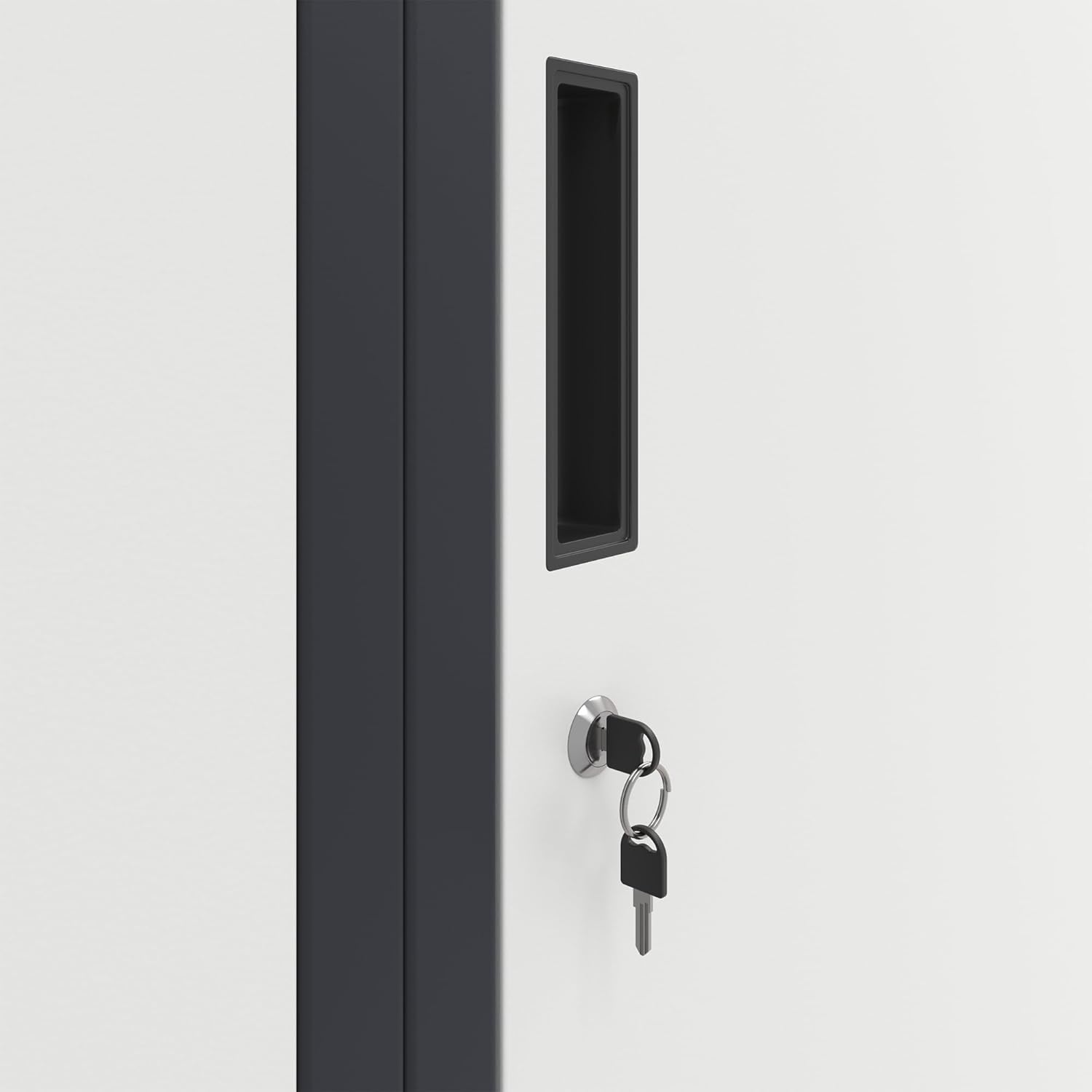 Jan Nowak Dressing Room Cabinet Metal Cabinet 2 Compartments Partition Wall Ventilation Slots Powder Coating 180 cm x 80 cm x 50 cm (Anthracite-White)