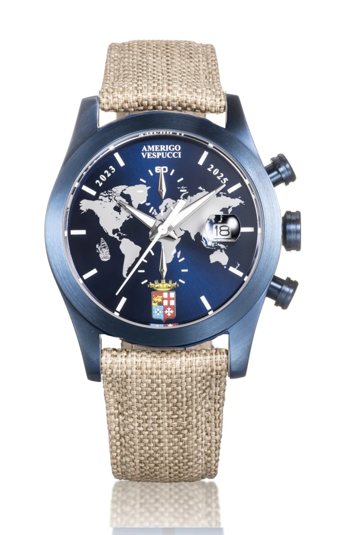 Locman Island Amerigo Vespucci Crono pvd blu tela 0618B02S-BLAMVETJ