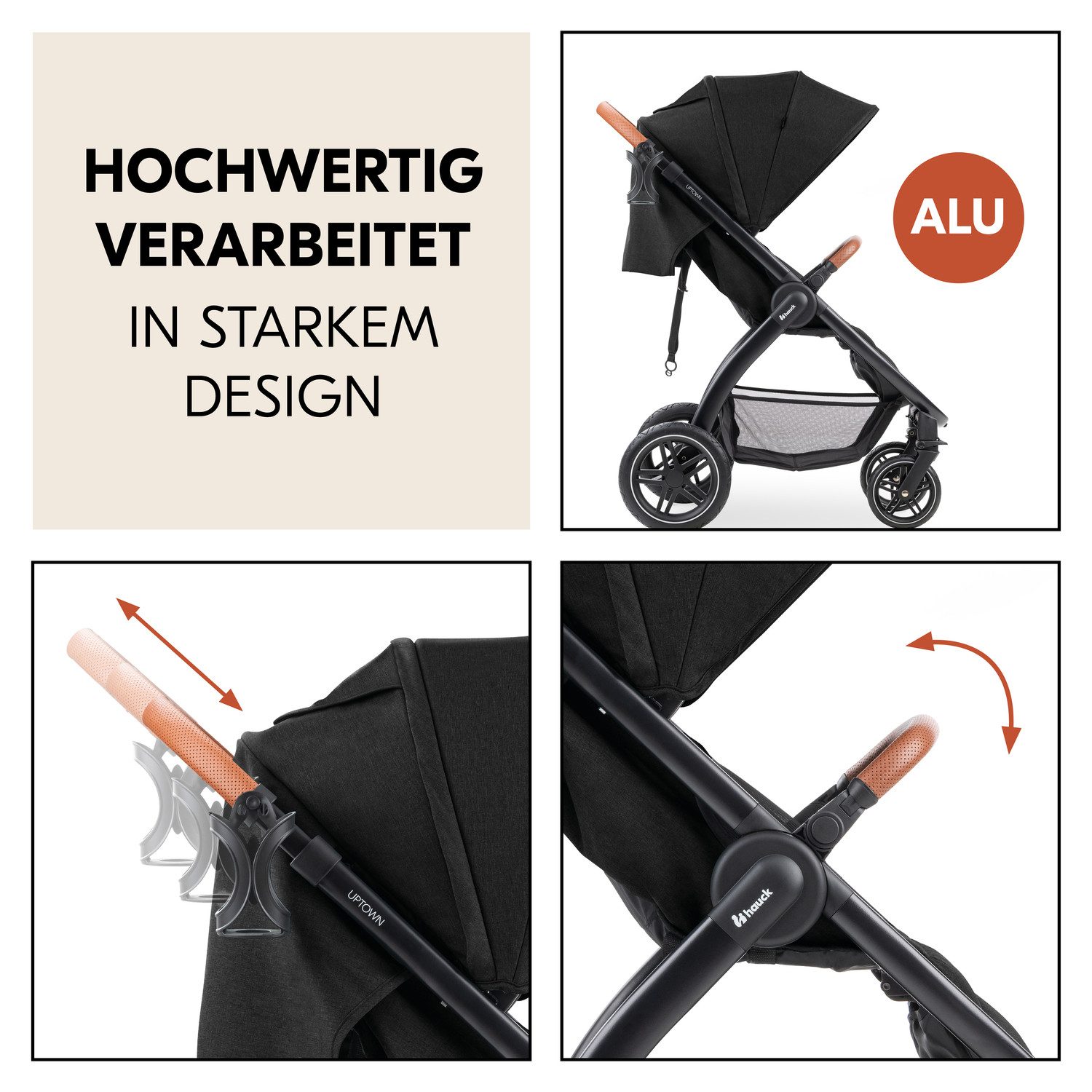 Kinder-Buggy Uptown, Black Melange
