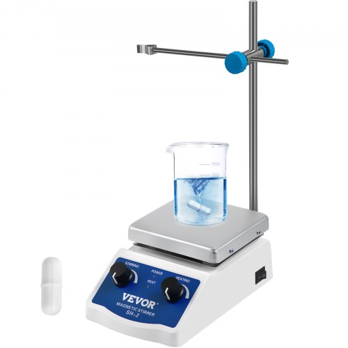 VEVOR SH-2 Magnetrührer Heizplatte Magnetrührer 180W Magnetic Stirrer Hot Plate 120 * 120mm Magnetic Stirrer Mixer 1L