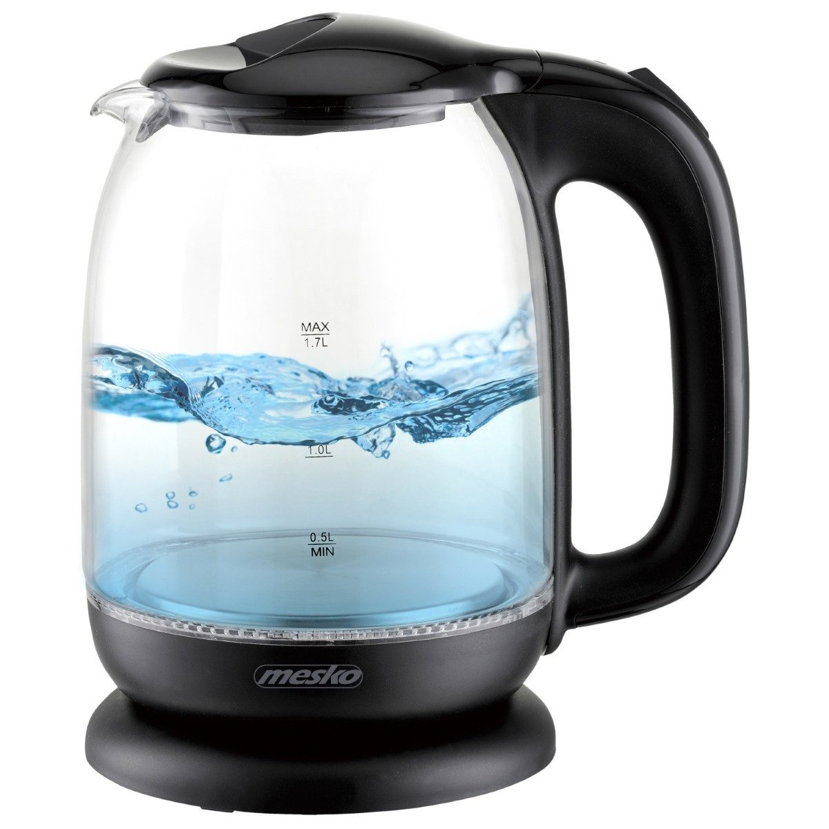 Wasserkocher MS 1302 B 1,7 L - LED-Beleuchtung, 360°-Sockel, 2200 W