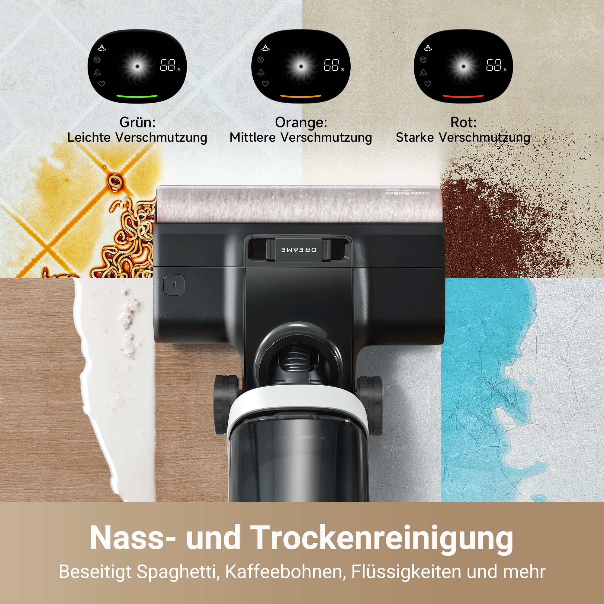Nass- und Trockensauger H14 Pro mit 18.000 Pa Saugkraft, 180° Flachreinigung und 60 °C Bürstenpflege