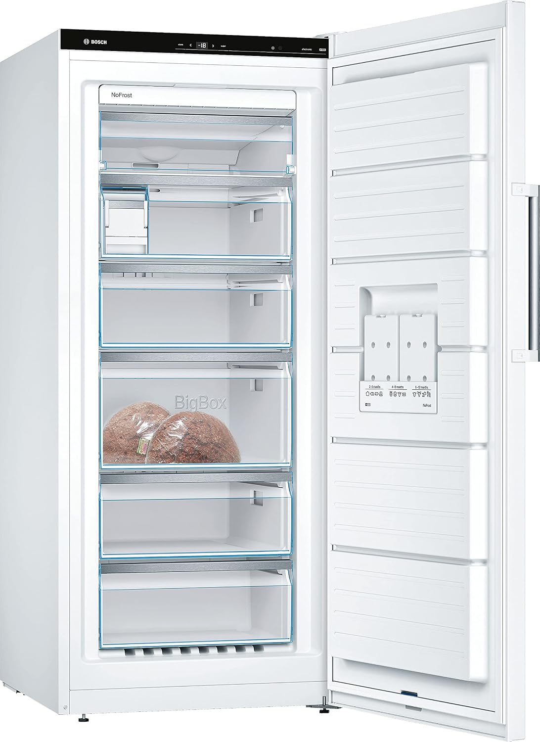Bosch GSN51AWDV Serie 6 XXL-Gefrierschrank, 161 x 70 cm extra breit, 289 L, NoFrost nie wieder abtauen, LED-Beleuchtung gleichmäßige Ausleuchtung, BigBox Platz für großes Gefriergut, Weiß