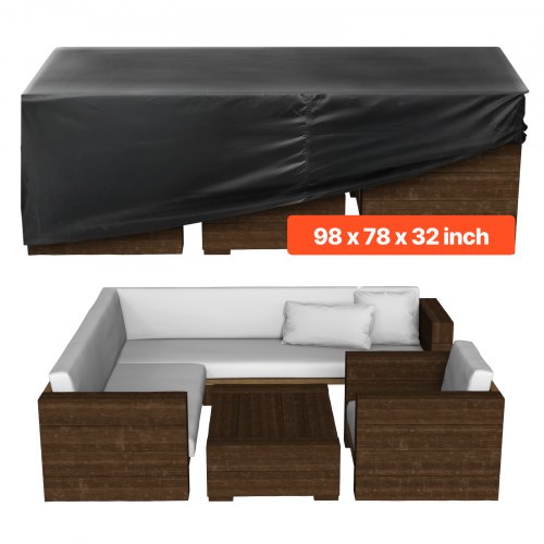 VEVOR Schutzhülle Abdeckplane für Terrassenmöbel 420D Wasserfest 249x198x81cm