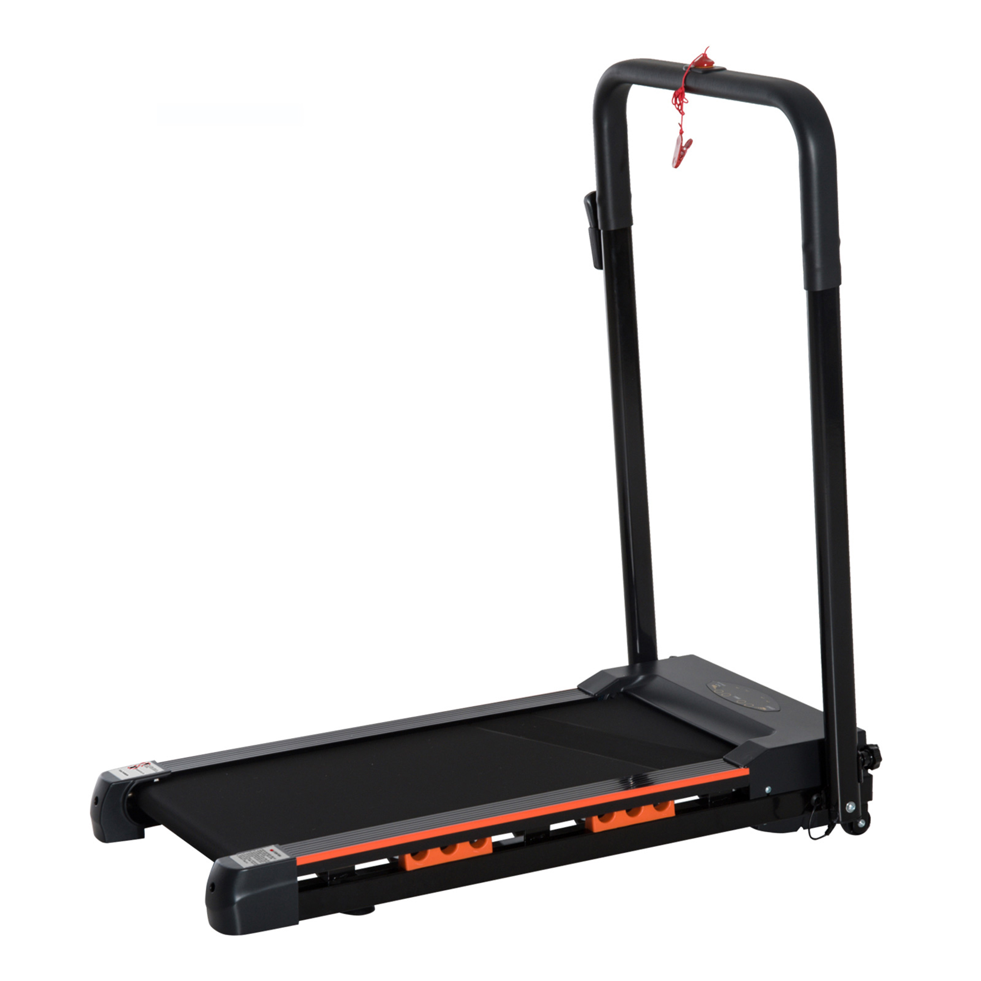 HOMCOM Elektrisches Laufband für Zuhause mit LCD Display, Faltbares Fitnessgerät, 1-6 Km/h, Stahl, Schwarz, 105 x 56 x 108,5 cm