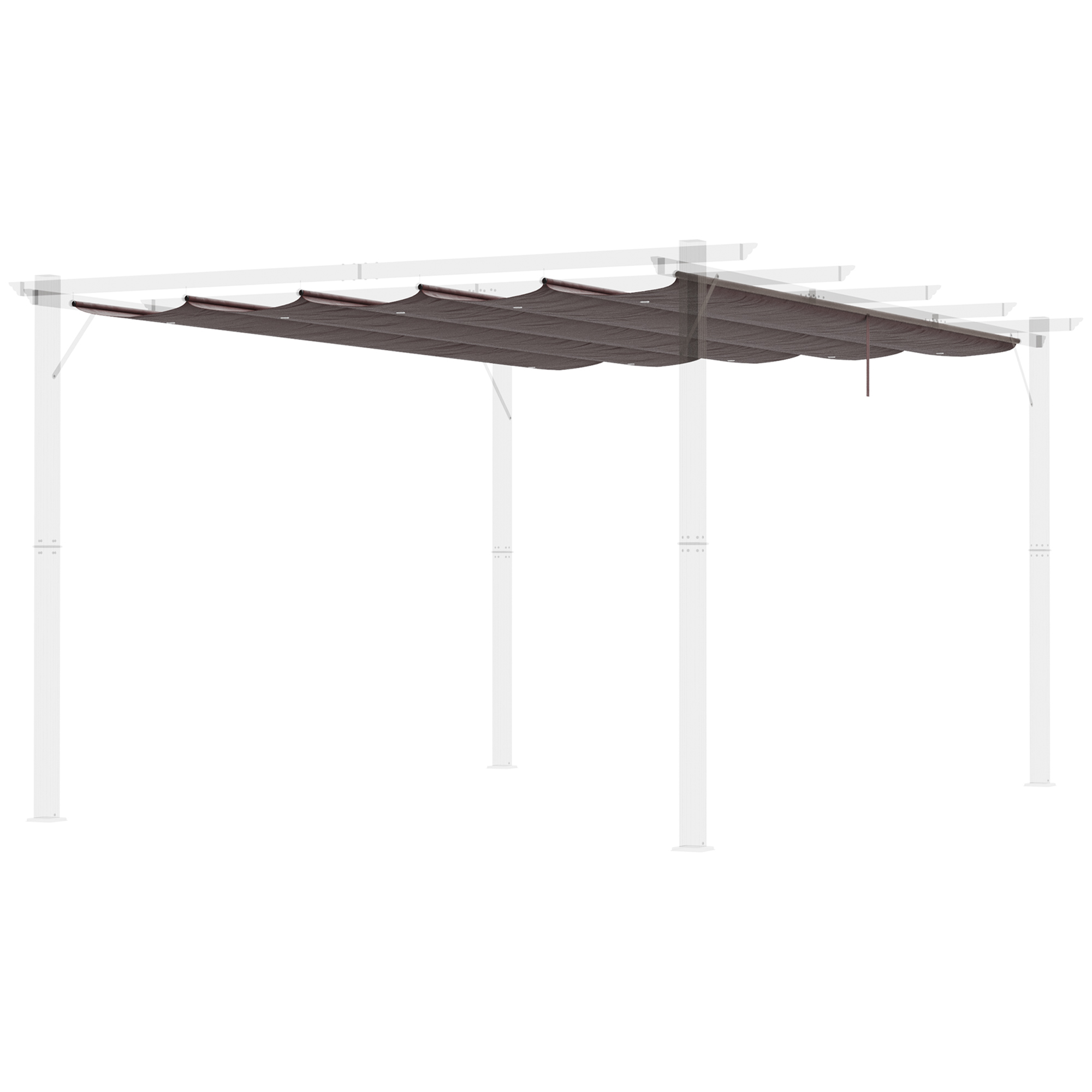 Outsunny Dachabdeckung für zusammenklappbare Pergola-Markise 4 x 3 m - Braun