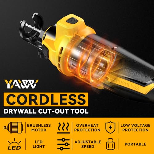 Strumento di taglio per cartongesso senza fili per batteria DeWalt da 20 V, sega rotativa senza spazzole regolabile a 3 velocità con fino a 30000 giri/min, kit di sega a spirale compatta per tagliare : Amazon.it: Fai da te