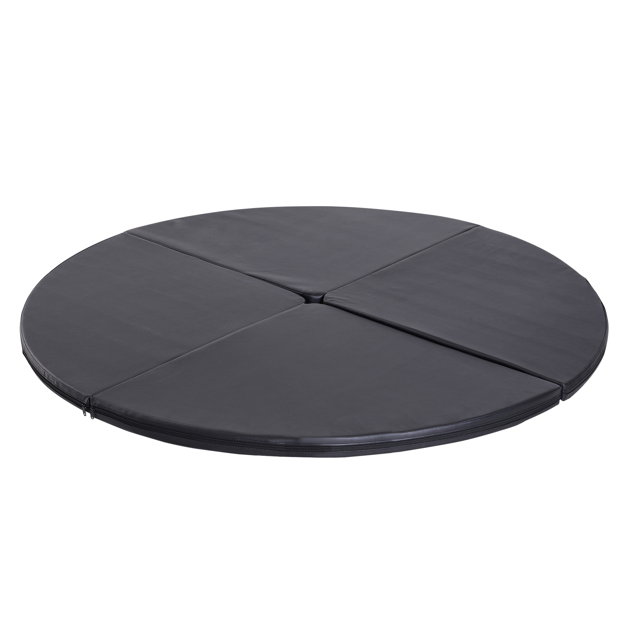 HOMCOM Pole-Dance-Matte, 5 cm dicke runde Kunststoff-Matte für Pole-Dance-Übungen, Gymnastik, Yoga, Schwarz