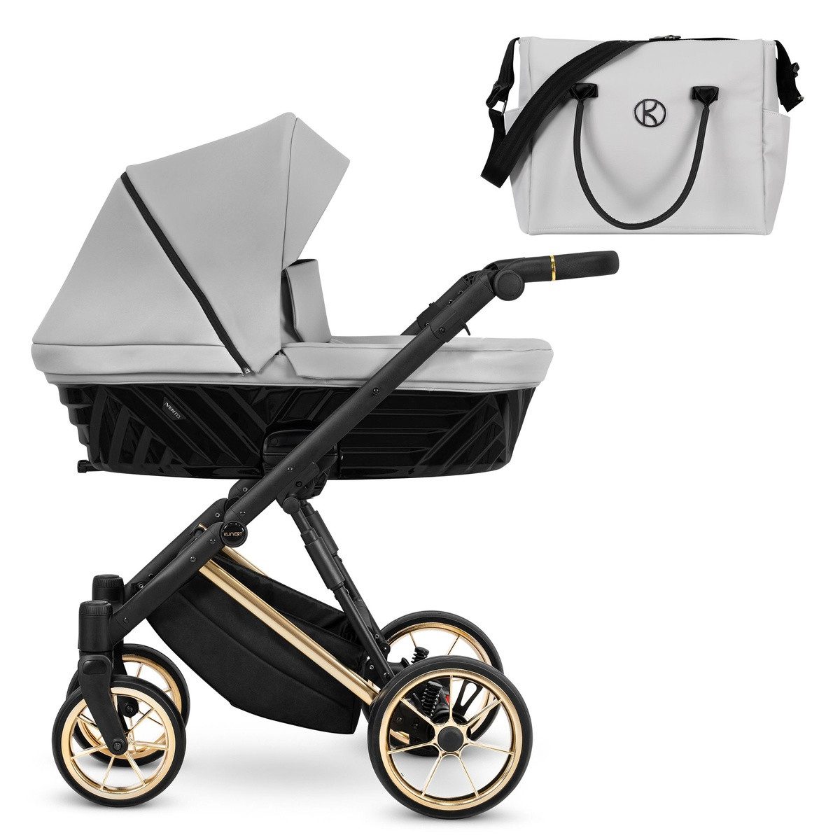 Kombi-Kinderwagen Ivento Premium 3in1 Kinderwagen mit Goldrahmen und Zubehör