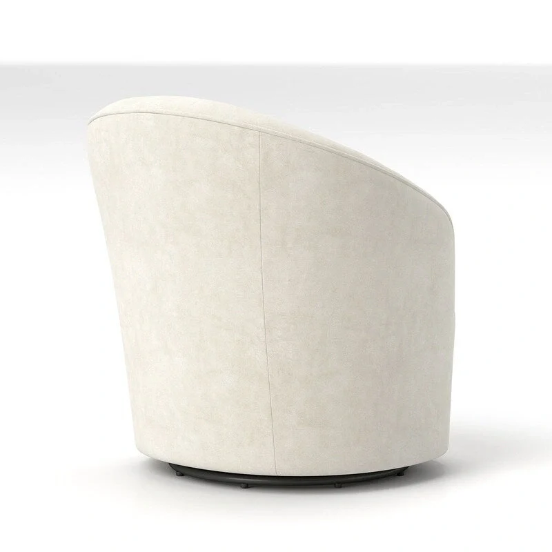 Velvet Upholstered 360 Degree Swivel Barrel Chair with Button Tufted Back