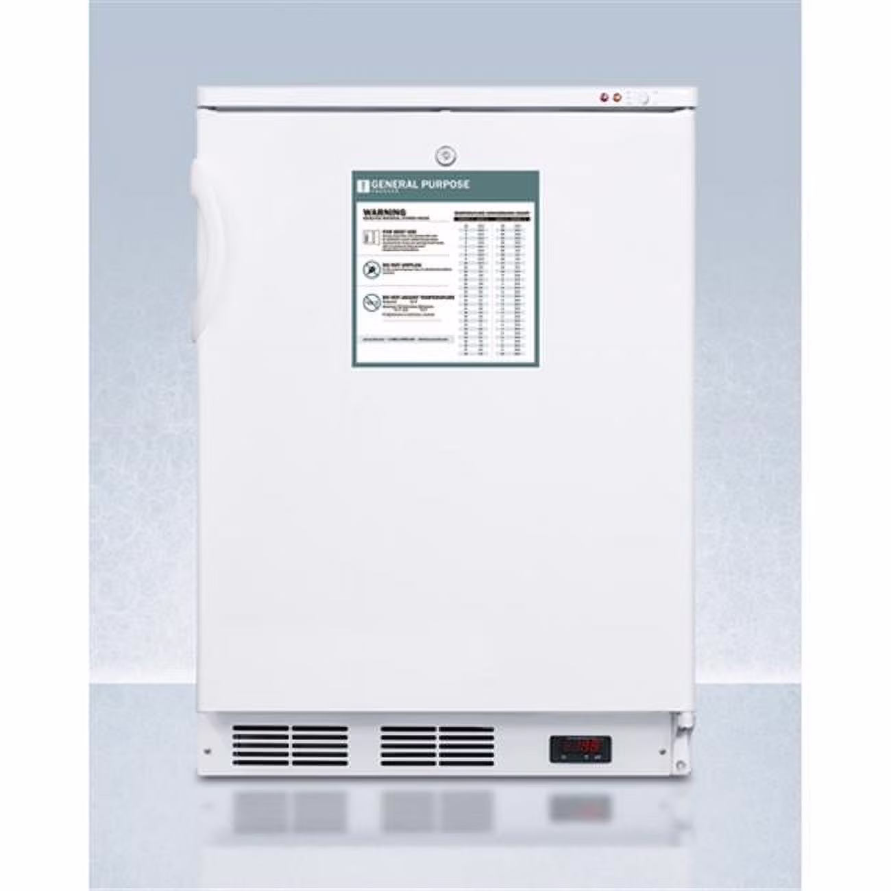 33.5 x 23.63 x 23.5 in. General Purpose Counter Height All-Freezer with Lock, White