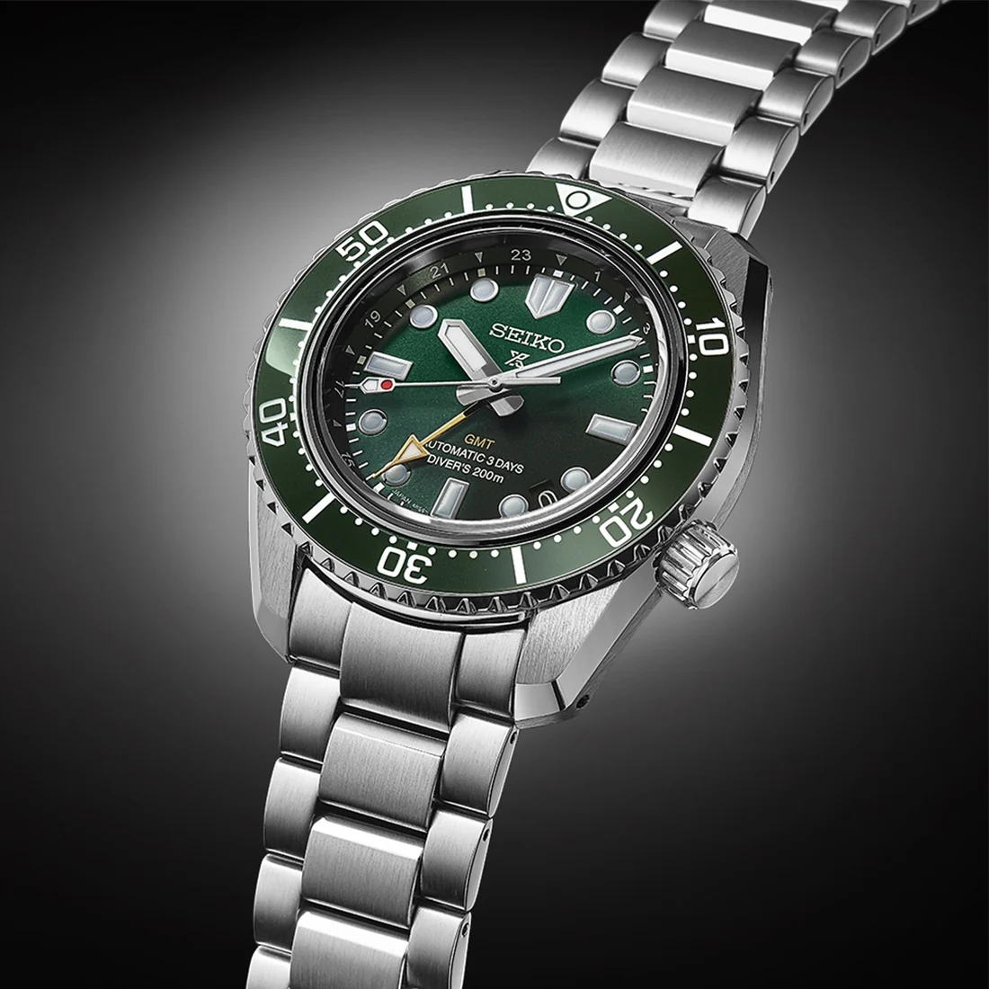 Orologio Seiko Prospex GMT SPB381J1 Mini Marinemaster verde