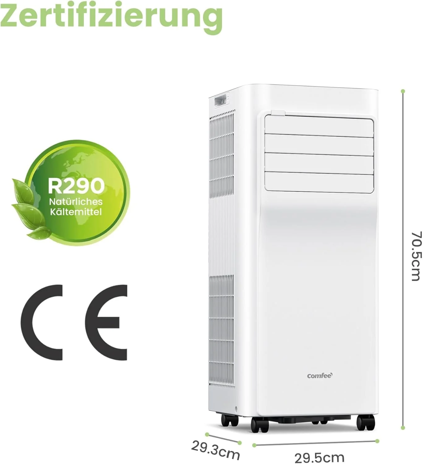 Comfee Breezy Cool Pro 2.6 Mobiles Klimagerät 9.000 BTU – A, R290, App & Alexa, Weiß