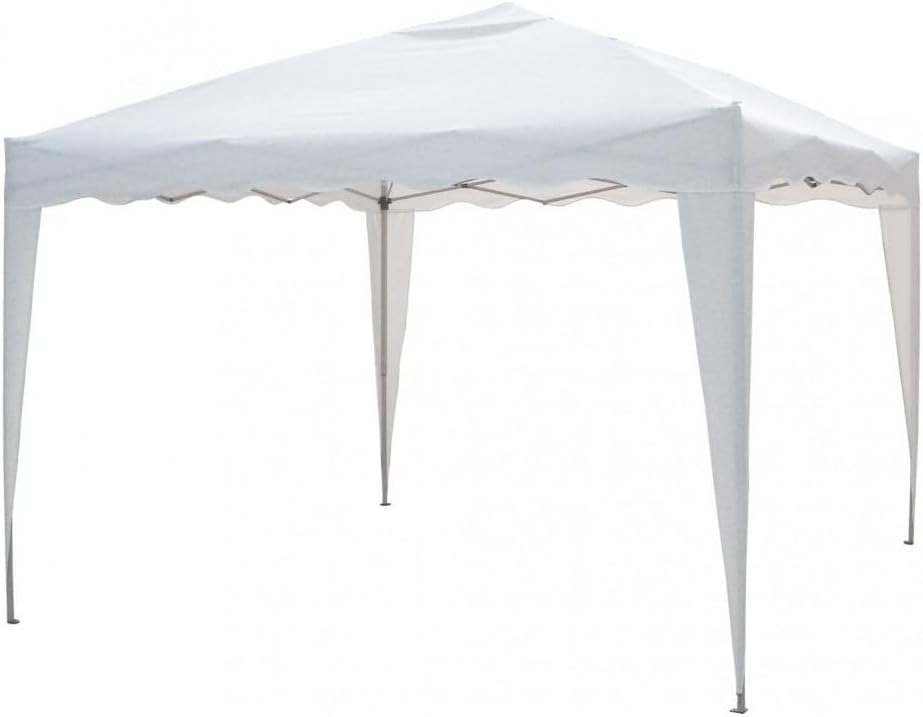 VERDELOOK | CIN Metal Folding Gazebo Cover, Polyester, White, 3 x 3 m Transportable with Bag Included
