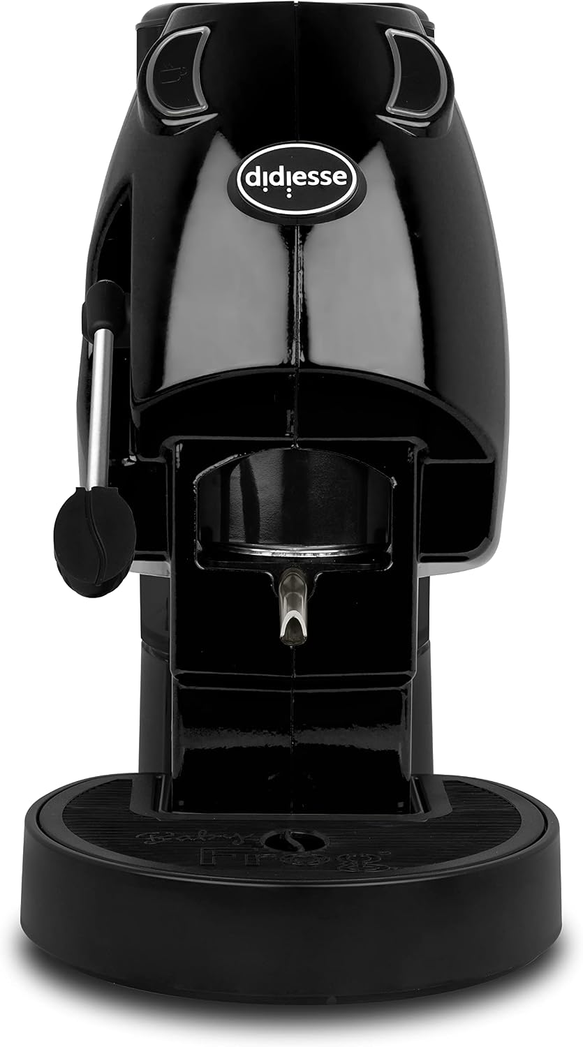 Didiesse – Macchina da Caffè con Cialde ese 44 mm - Modello Baby Frog Macchinetta a Cialde – Compatta 450W - con Funzione Stand-by e Serbatoio da 1.5L (Nero)