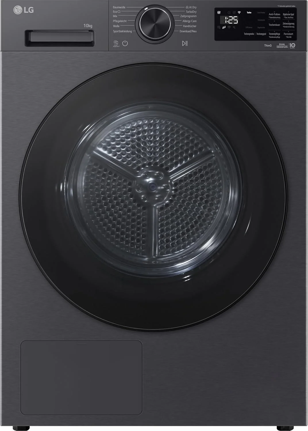 LG Wäschetrockner, 10 kg, Schwarz, RT10X7B Wärmepumpen-Trockner (, Energieklasse C) mit AI Dry, Dual Inverter, TurboDry