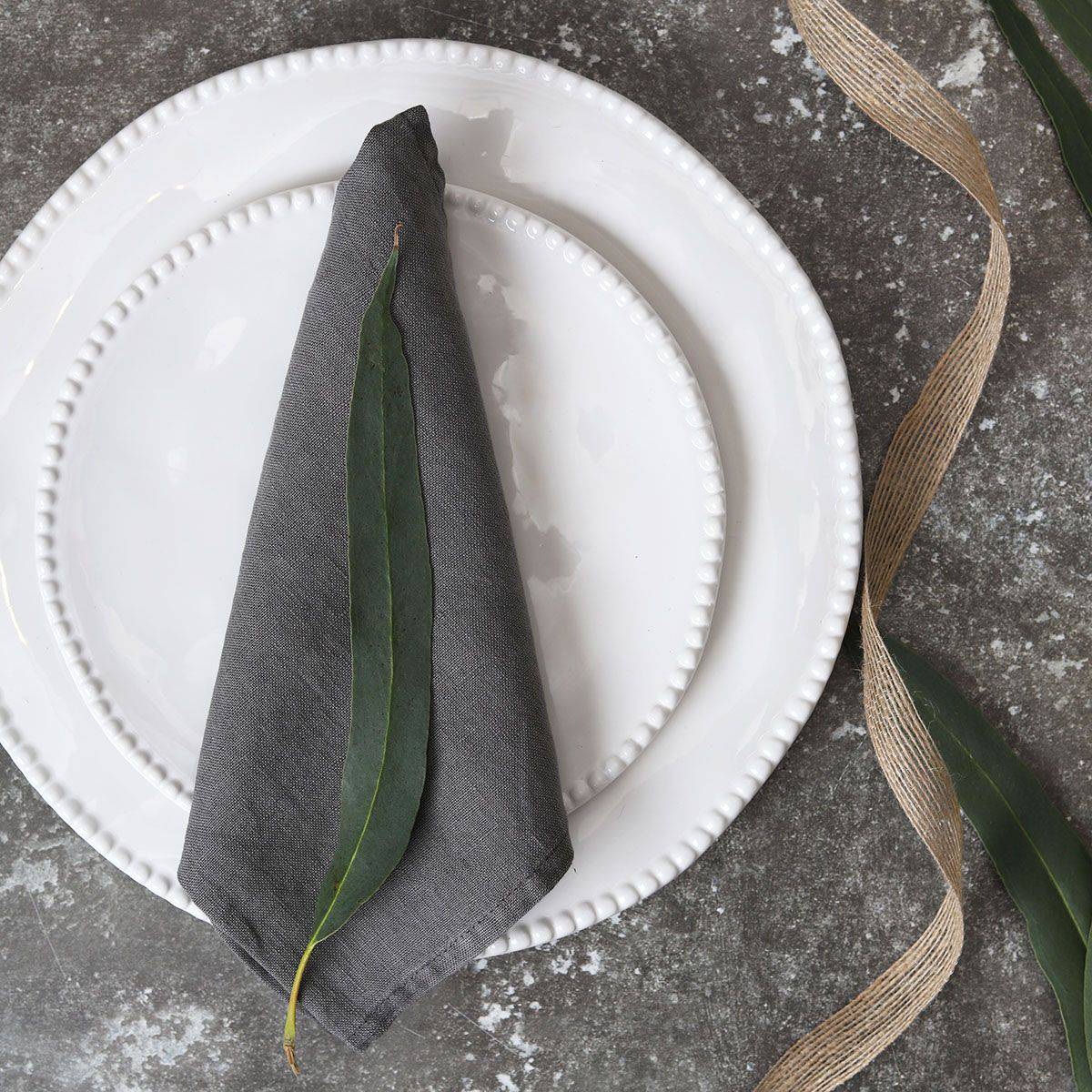 Charcoal Grey Stonewashed Linen Napkins