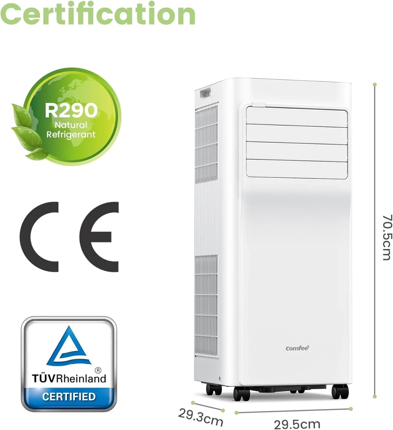 Comfee Mobiles Klimagert Easy Cool 2.0, 7000 BTU 2,0kW, K��hlen&Ventilieren&Entfeuchten, Raumgre bis 68m(25�O), APP-Steuerung/Alexa/Google Home/IFTTT, Mobile Klimaanlage mit Abluftschlauch