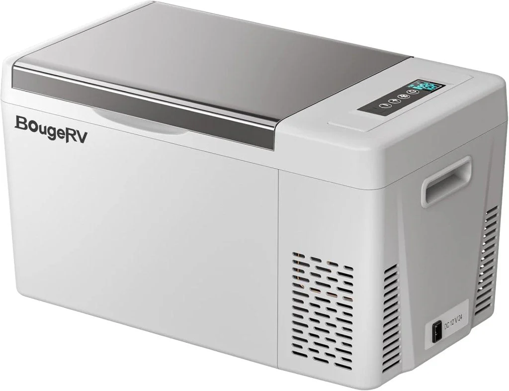 BougeRV 12 Volt Refrigerator 12V Car Fridge 23 Quart Portable Freezer Compressor Cooler 12/24V DC 110~240 Volt AC for Truck Van RV Camper SUV Travel Camping Road Trips Tailgating -8℉~50℉