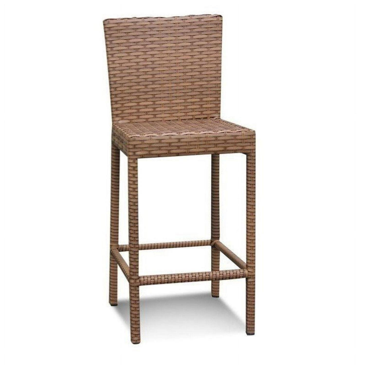 TKC Laguna Caramel Outdoor Wicker Bar Stools Set of 2 &ndash; 30&prime;&prime; Seat Height, Aluminum Frame